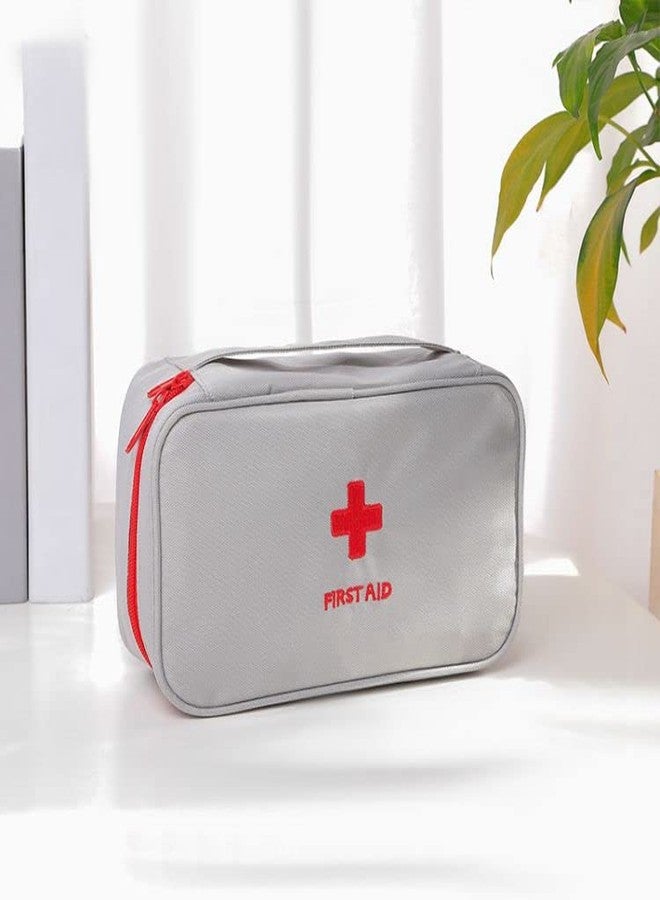 Bluwings First Aid Bag with Handle Medical First Aid Kit Pouch Empty Travel Emergency Storage Bag Organizer (Grey) - Image 2